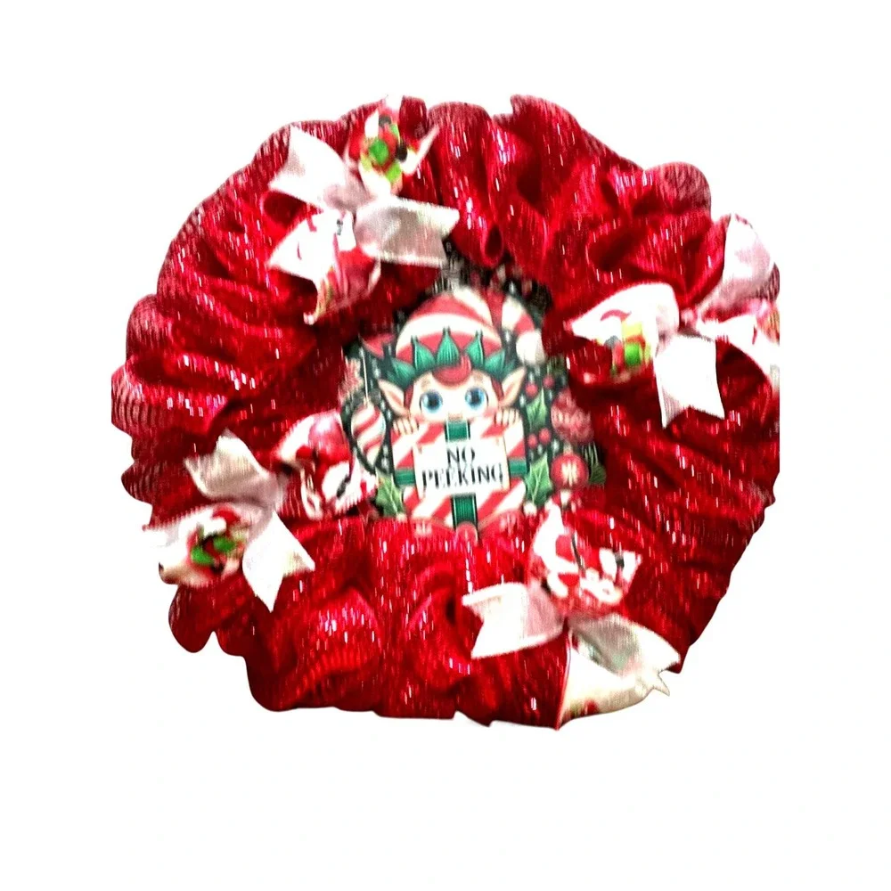 Handmade Mesh Christmas Wreath